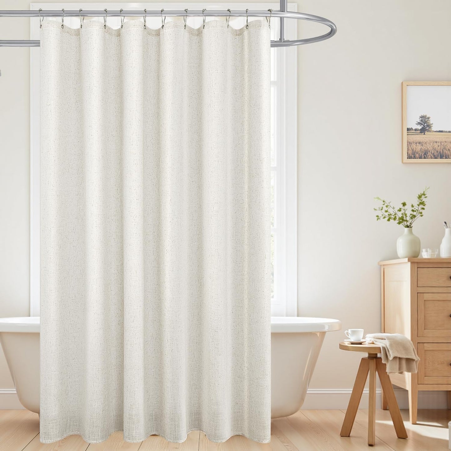 KOUFALL 90 Inch Shower Curtain Long for Boho Farmhouse Decor