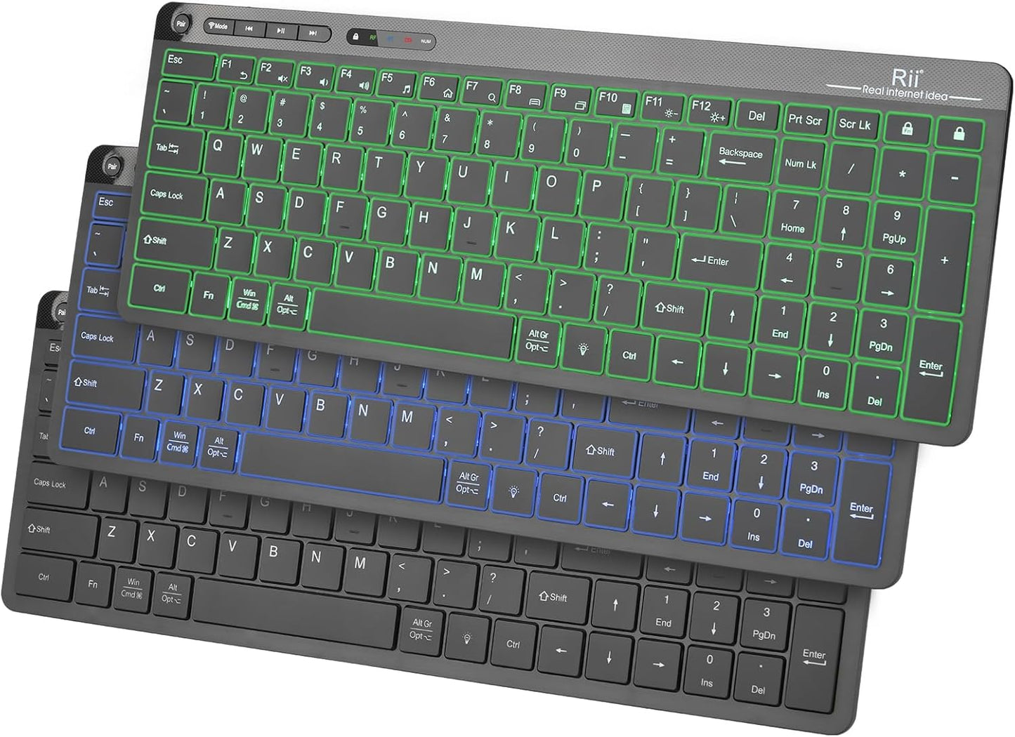 Rii Bluetooth Keyboard: Backlit, Dual Model, Rechargeable