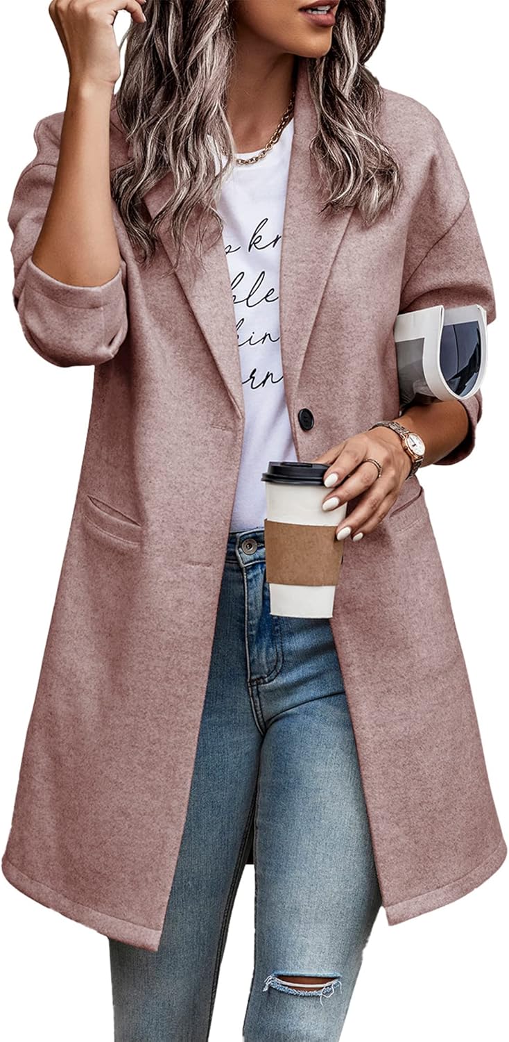 Trendy Fall Casual Plaid Shacket Jacket for Women with Pockets