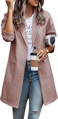 PRETTYGARDEN Women Plaid Shacket Jacket - Cozy Knee-Length Plaid Coat