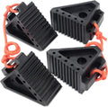 OULEME Premium Rubber Wheel Chocks 4-Pack - Stable Heavy-Duty Support