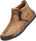 Mens Casual Leather Ankle Chukka Boots Loafers - Lightweight