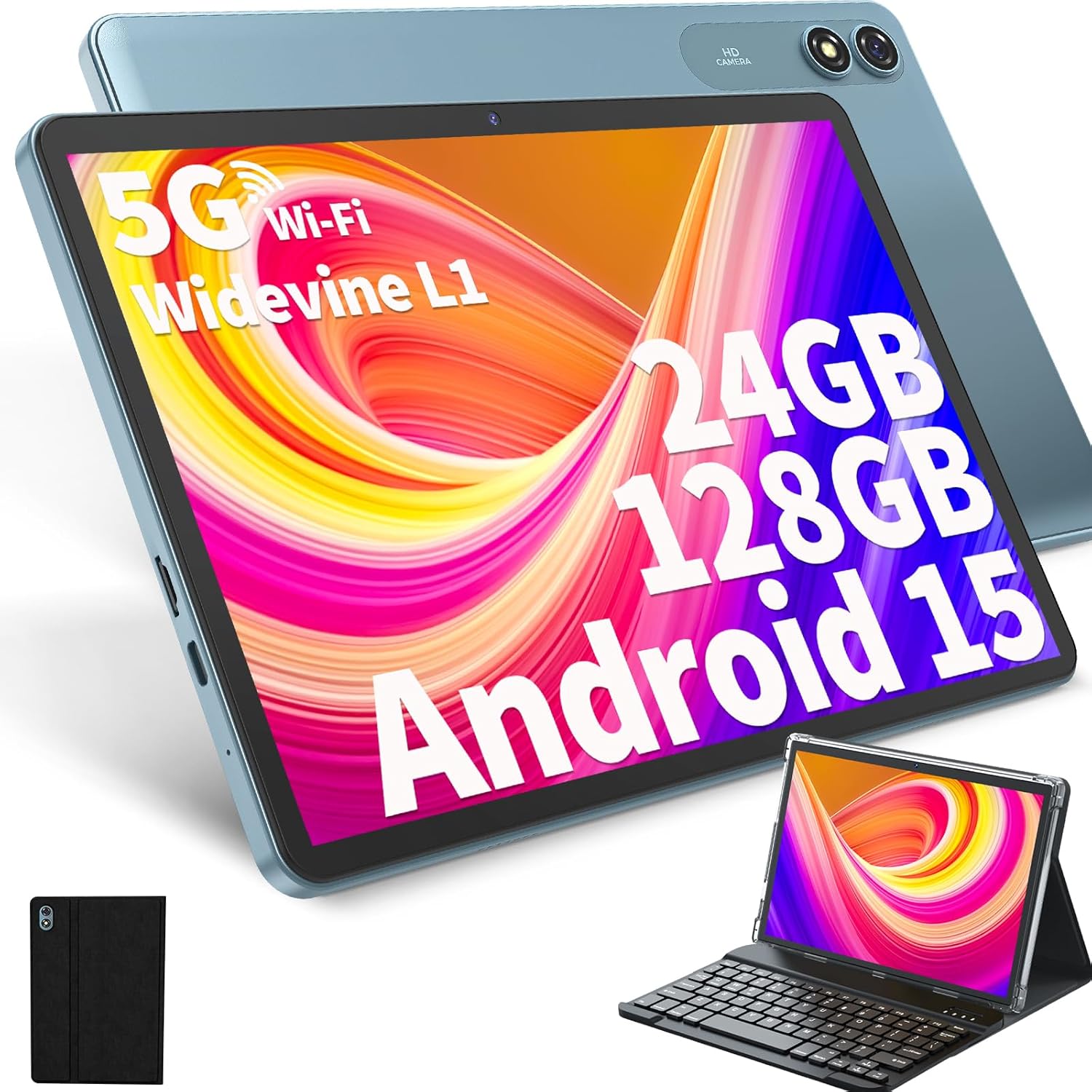 Android Tablet with Keyboard, 10 inch, 24GB RAM, 128GB Storage