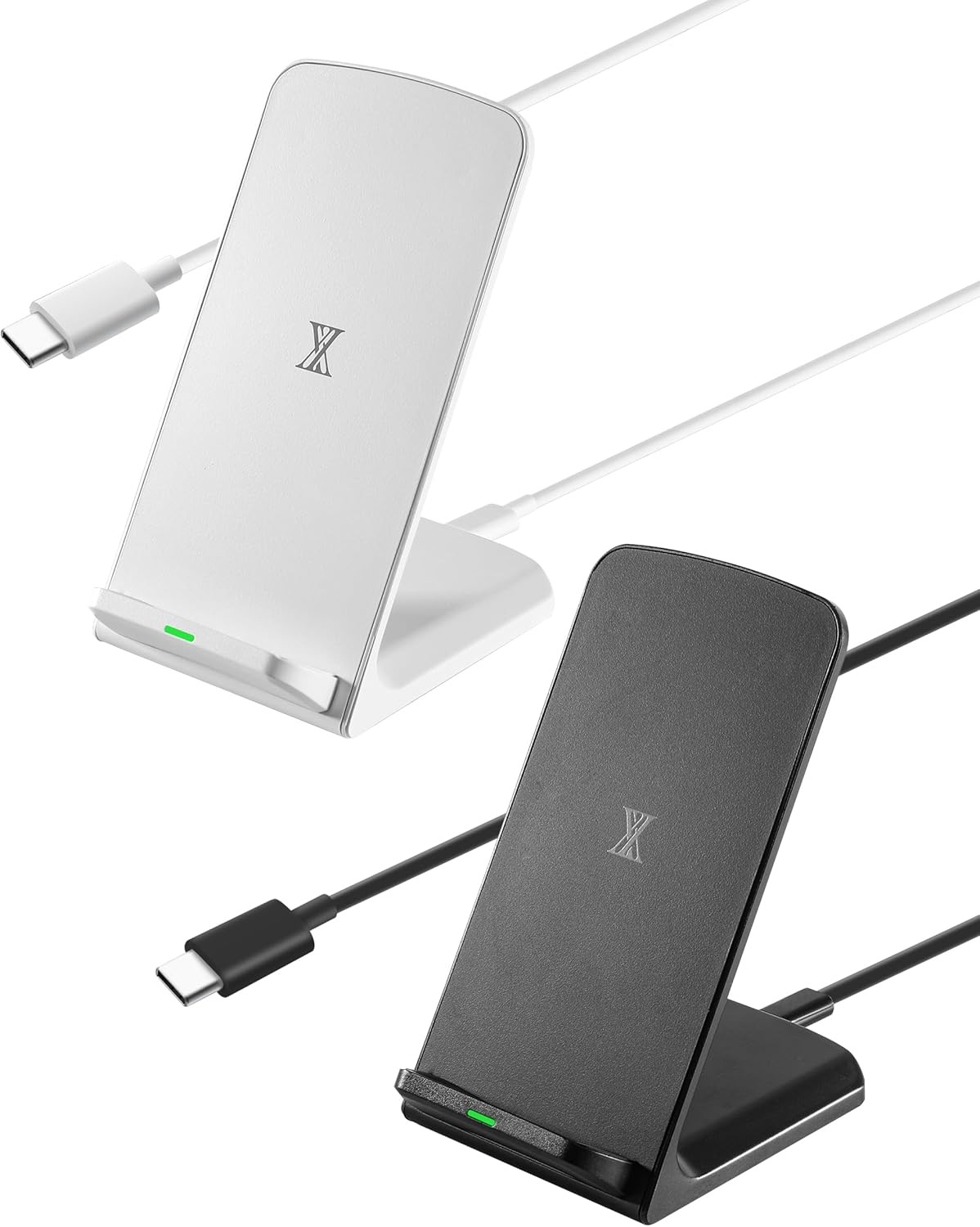 Fast 15W Wireless Charger Stand - 2-Pack for Android & iPhone - Qi Compatible