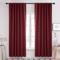 Deconovo Solid Rod Pocket and Back Tab Curtains 52Wx84L - Blackout
