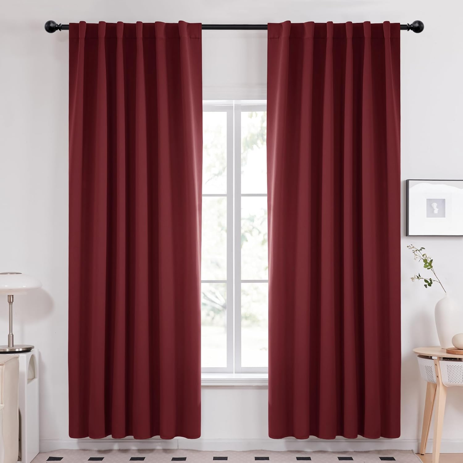 Deconovo Solid Rod Pocket Curtains for Living Room 52Wx84L