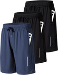 Mens Athletic Gym Workout Shorts Lightweight Quick Dry - Zipper allows