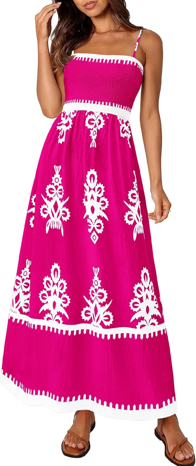 PRETTYGARDEN Summer Dress for Women - Floral Boho Maxi Style
