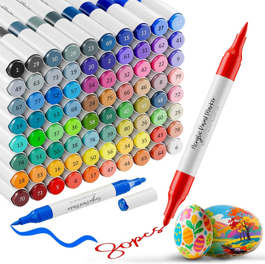 Acrylic Paint Markers Set with 80 Colors for All Your Crafts