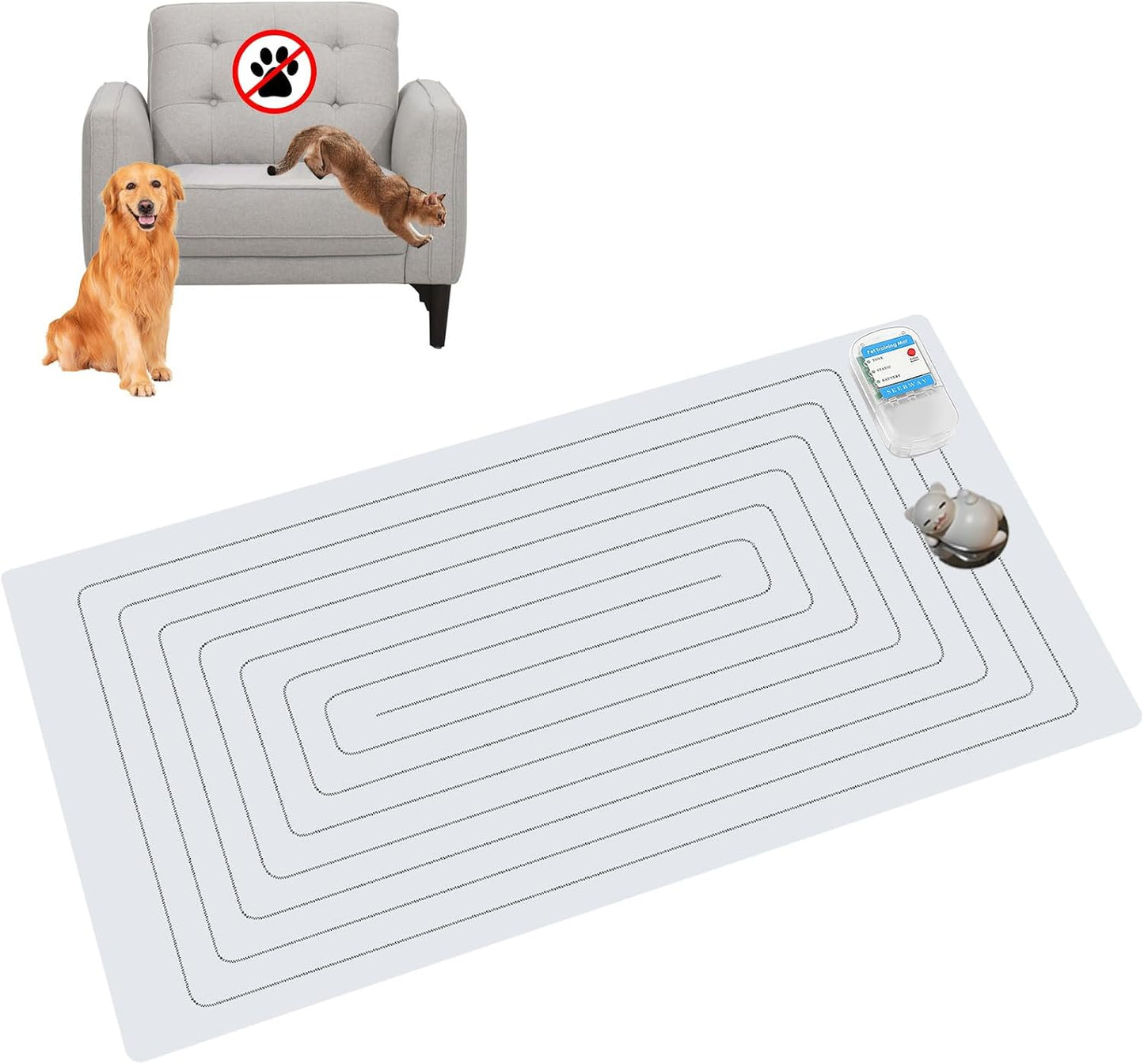 SEERWAY Scat Pet Shock Mat for Dogs and Cats Training Indoors