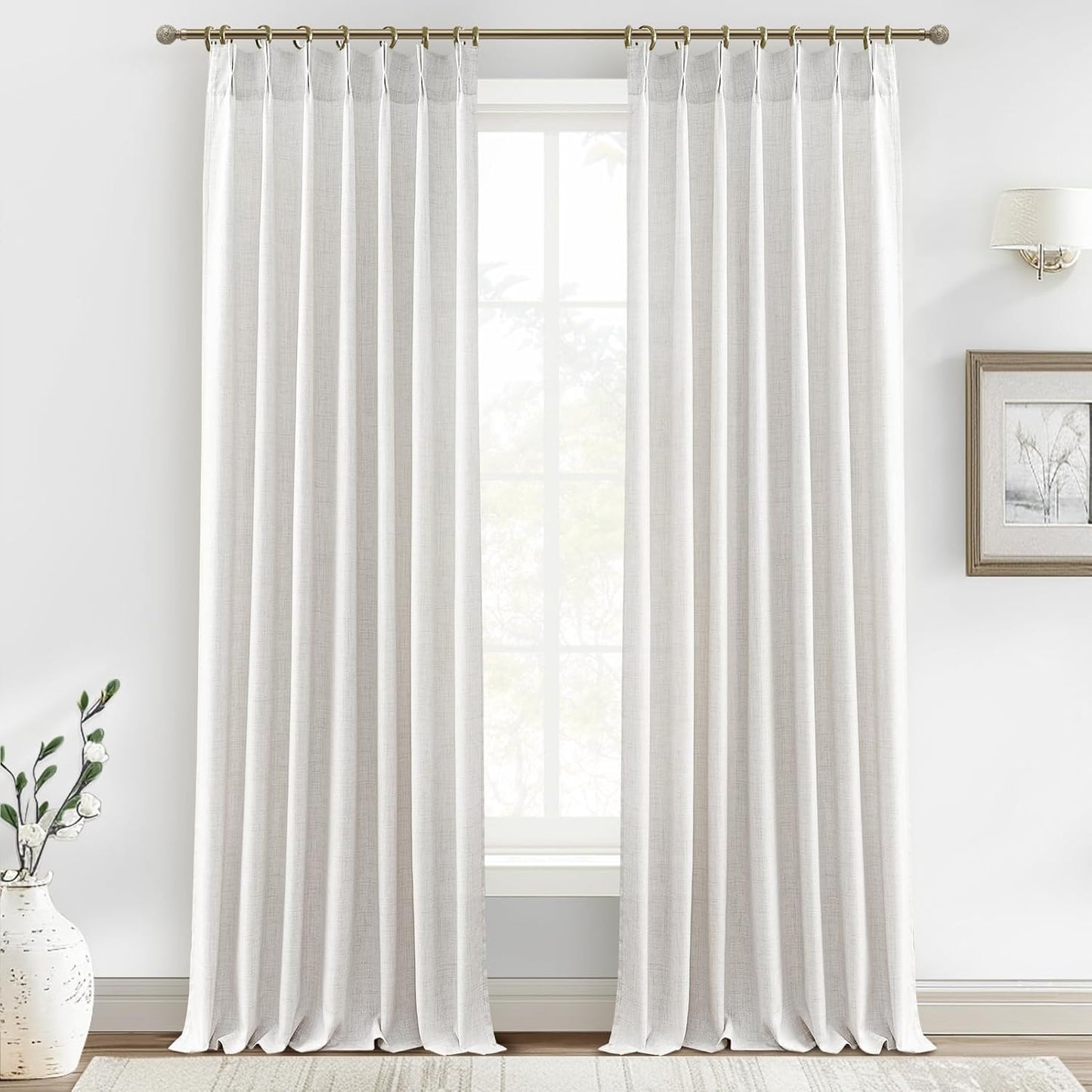 Linen Sheer Curtains 108 Inches Long for Elegant Home Decor