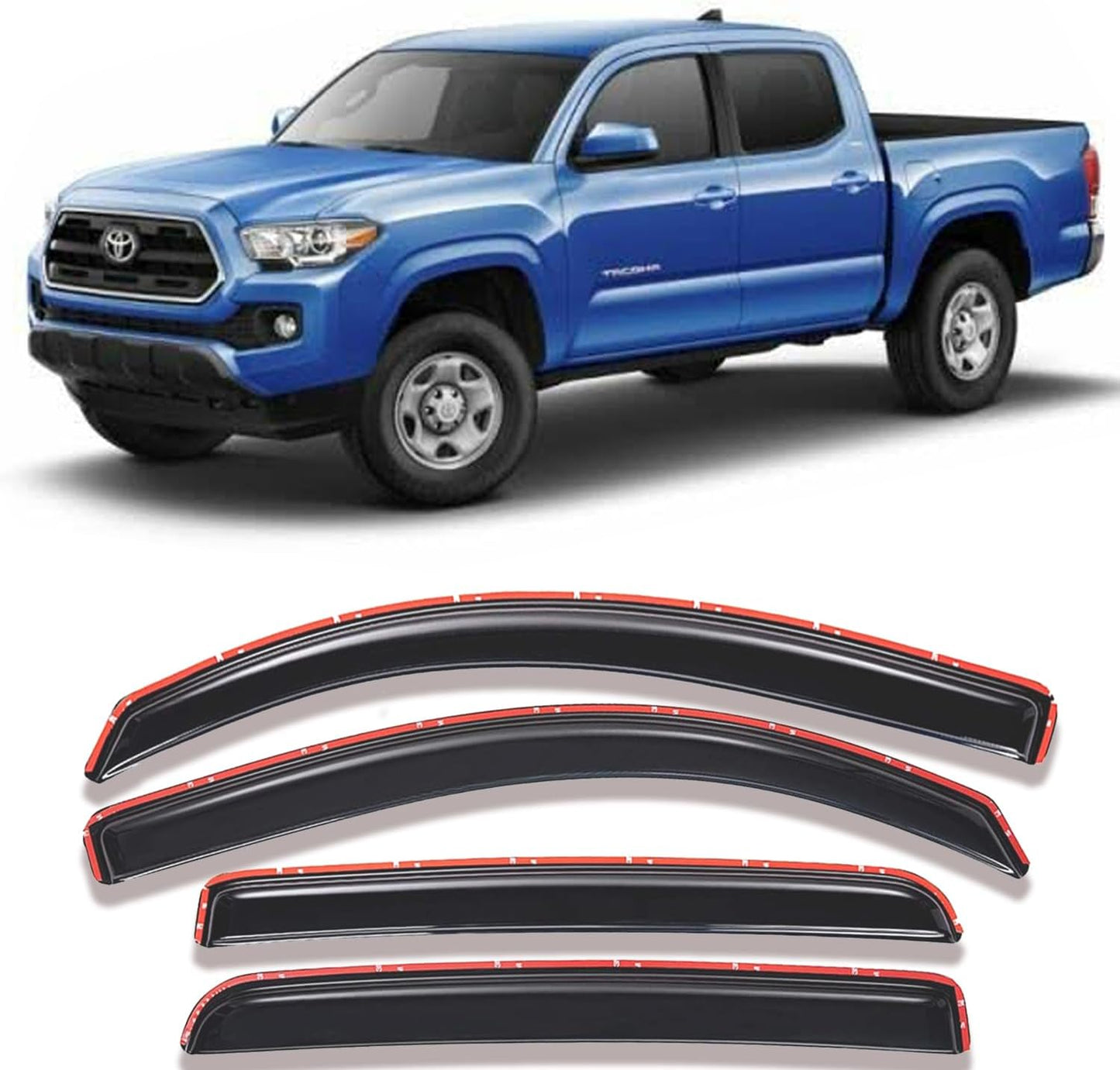 Side Car Window Deflectors for 2016-2023 Toyota Tacoma