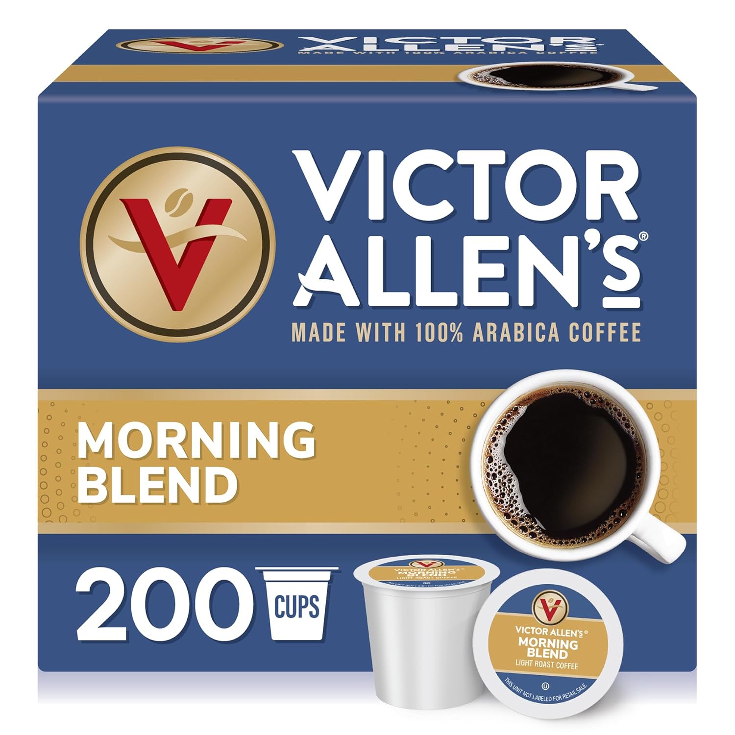 200 Count Light Roast Coffee Pods by Victor Allen's