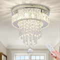 LEONTYNE 9.8in Dimmable Ceiling Light Chandelier - Compact Crystal