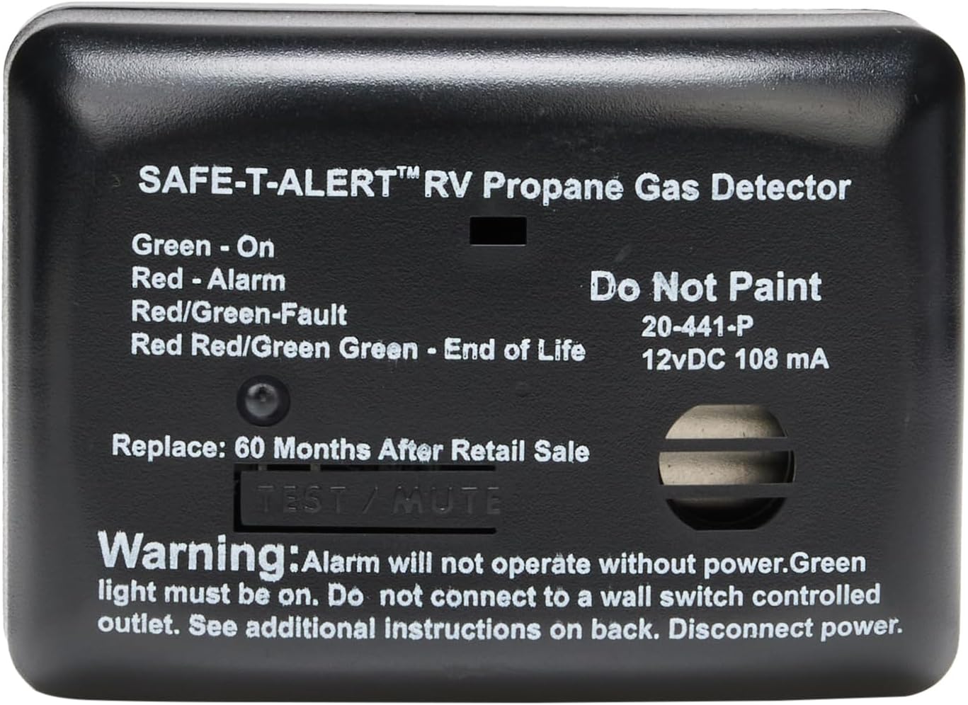 MTI Industries 20441PBL 12V LP Gas Alarm for Safety Monitoring