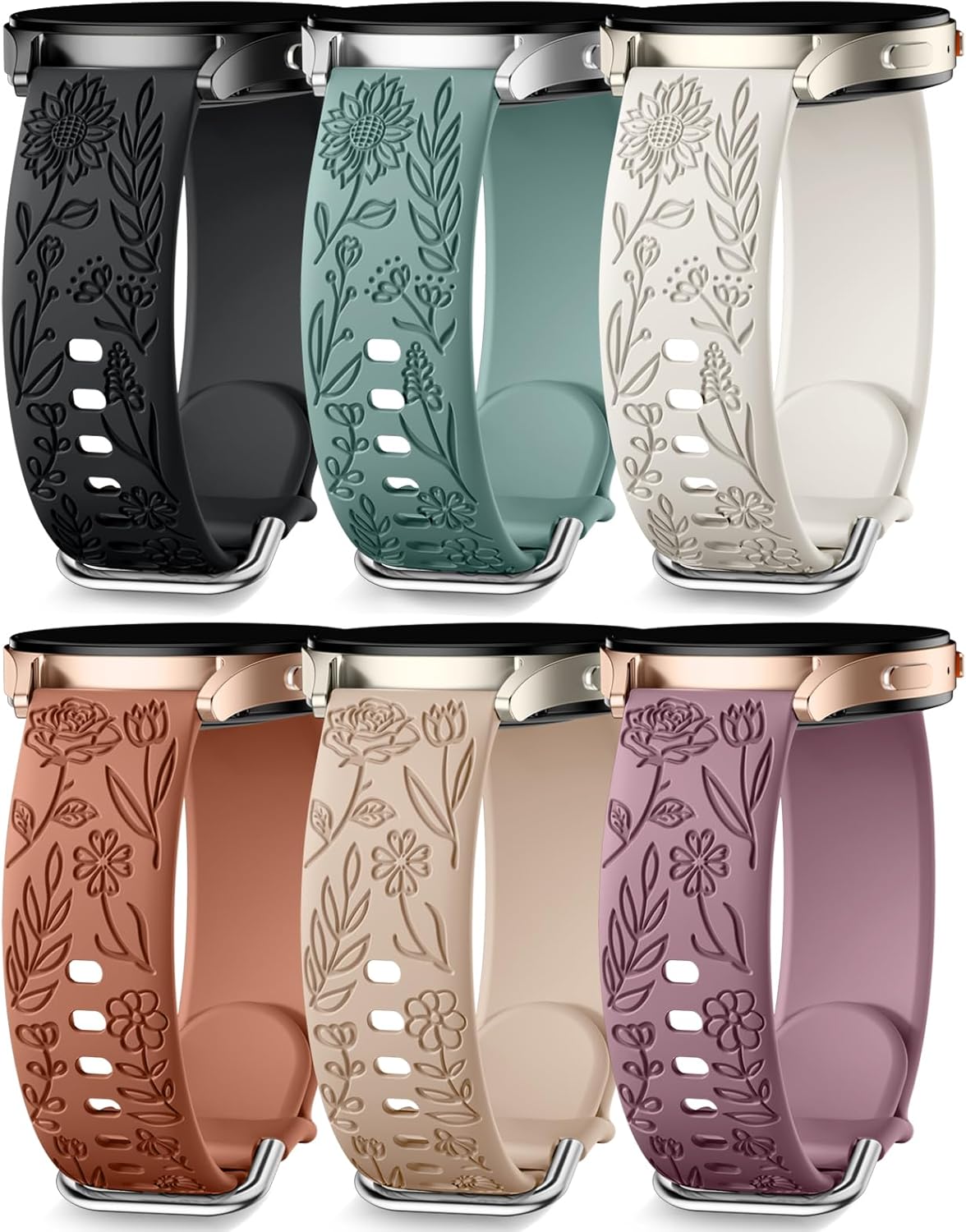 Floral Engraved Silicone Bands for Samsung Galaxy Watch