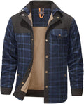 Men's Sherpa Lined Flannel Plaid Shirt Jacket - Warm Outerwear