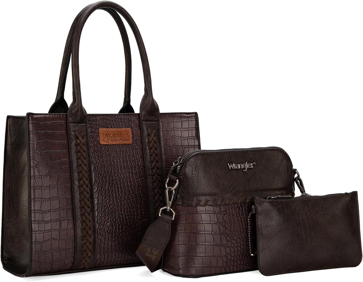 Wrangler 3Pcs Purses Set: Stylish Tote, Crossbody, and Wallet