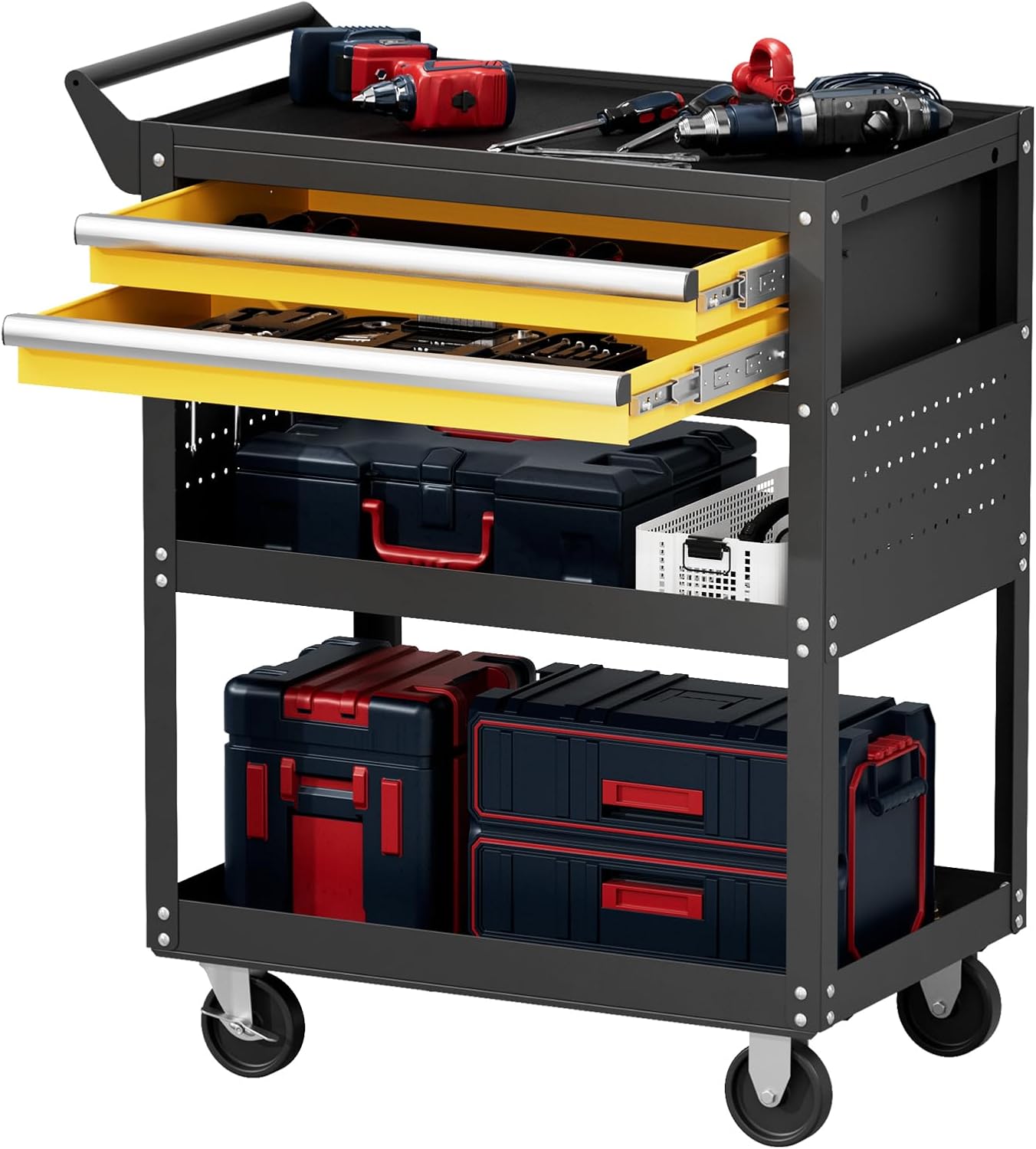 5-Tier Heavy Duty Rolling Tool Cart for Ultimate Organization