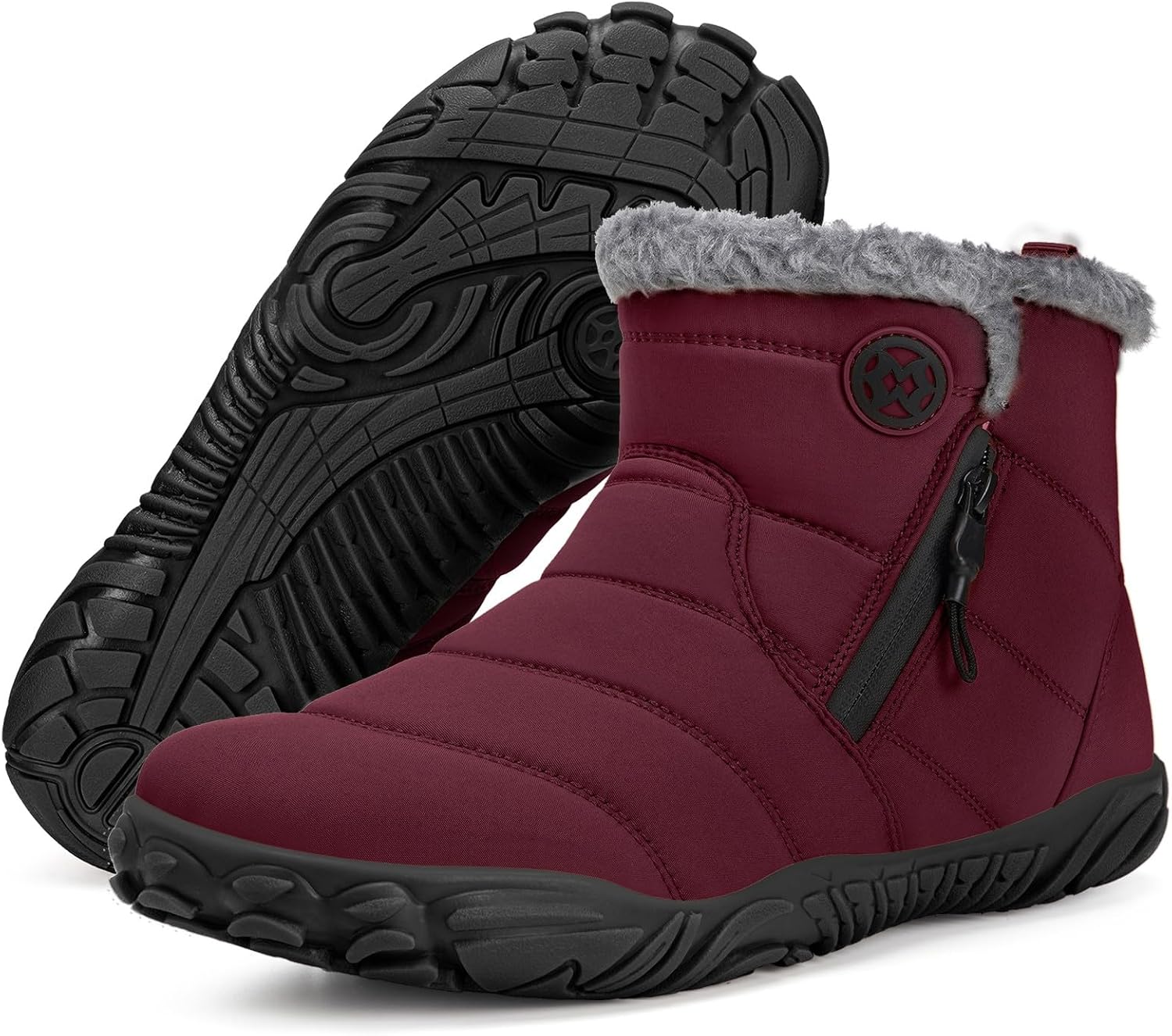 Womens Mens Barefoot Boots for Winter Snow with Warm Lining