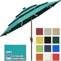 9ft Solar Market Umbrella with LED Lights for Outdoor Use