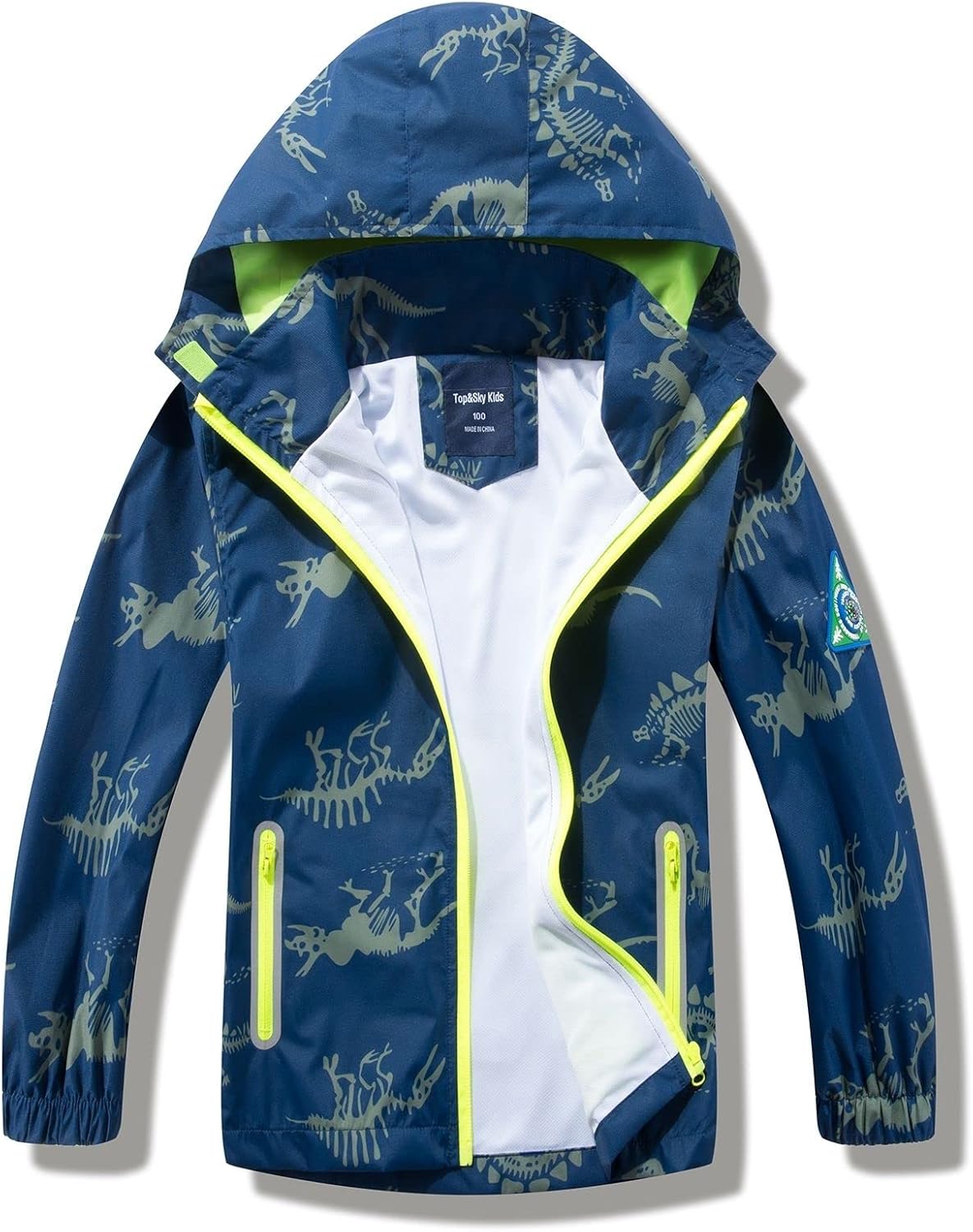 Boys Rain Jacket with Detachable Hood for Active Kids