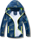 Boys Rain Jacket Lightweight Waterproof Raincoat - Detachable Hood