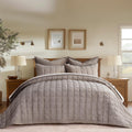 EVERGRACE Velvet Quilt Queen Size 3-Piece Set - Oversized Cozy