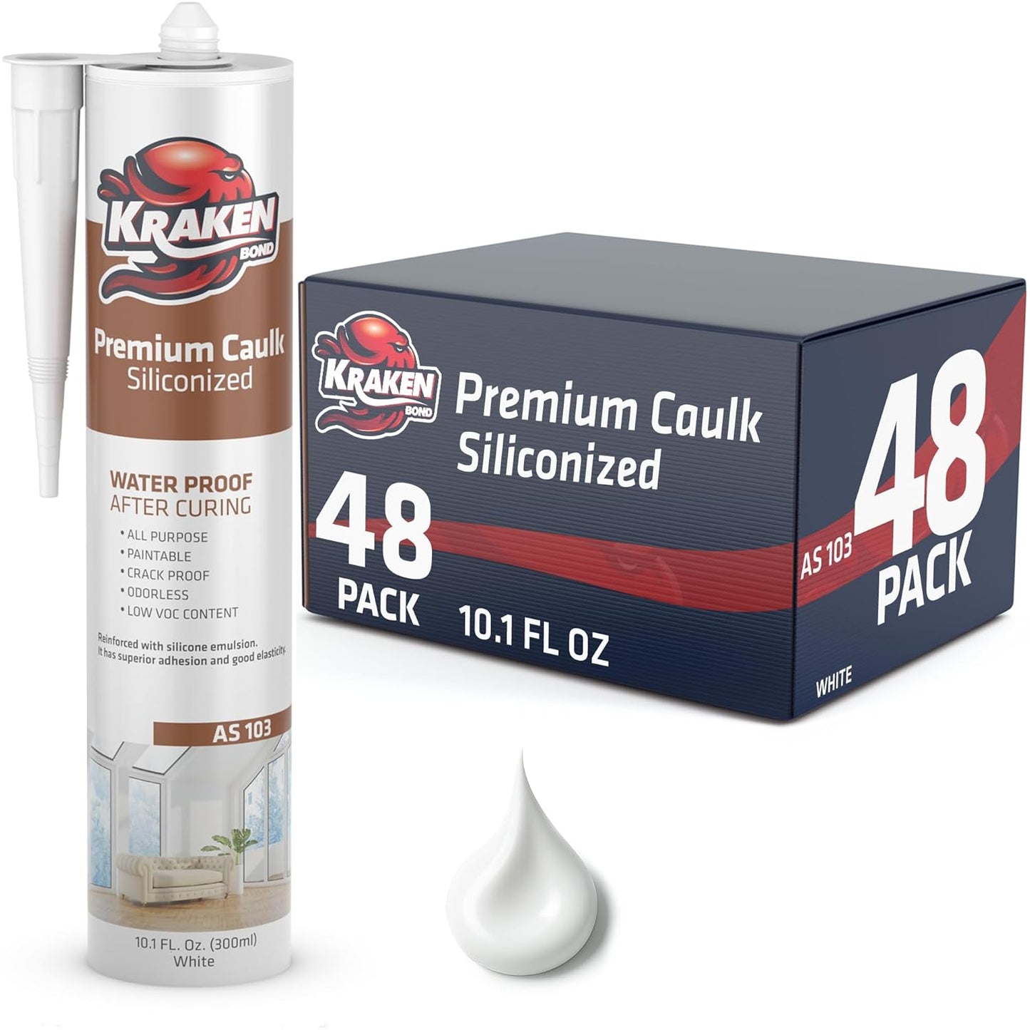 Kraken Bond Acrylic Latex Caulk - Waterproof and Odorless