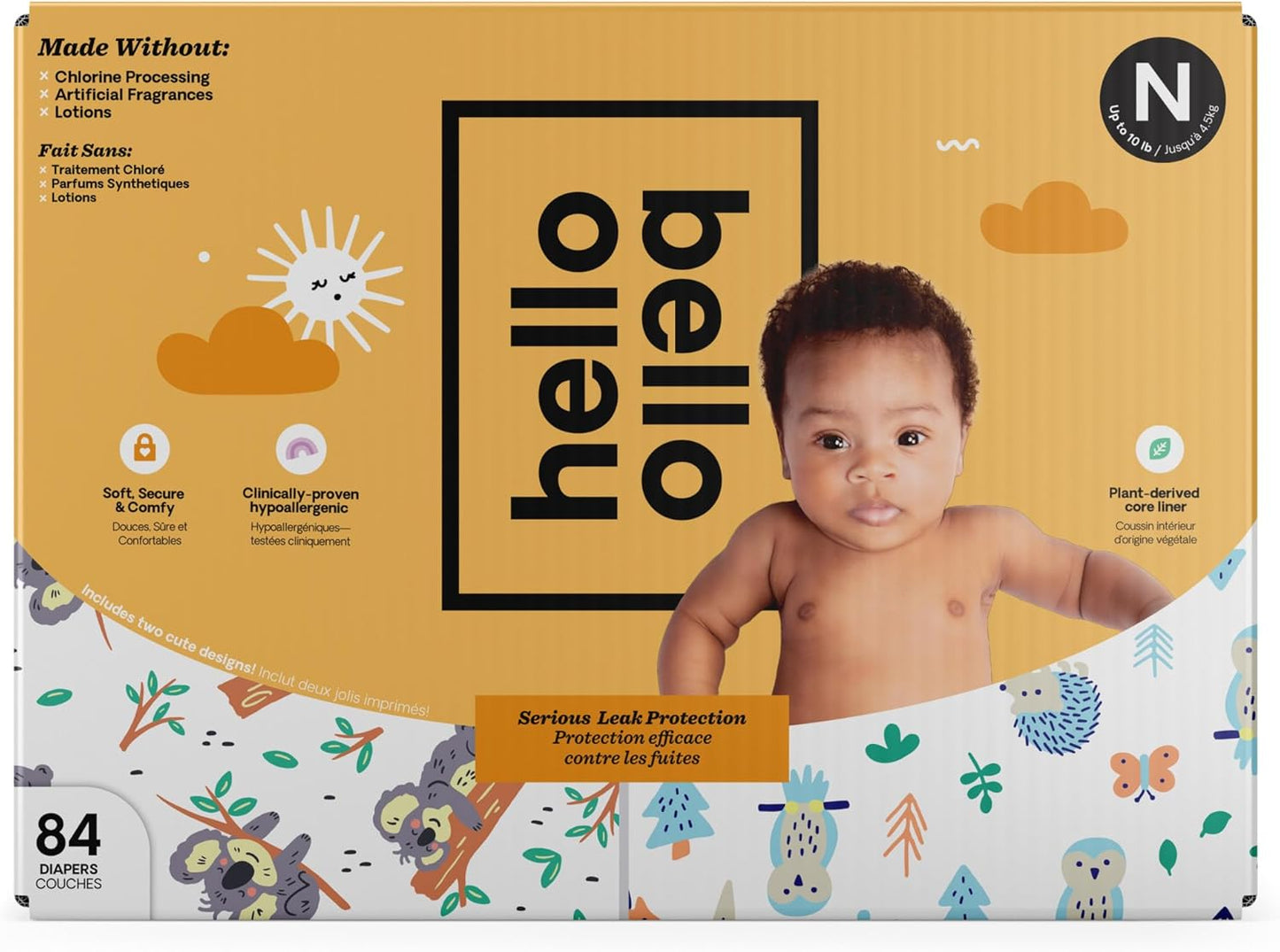 Hello Bello 84ct Premium Newborn Diapers, Hypoallergenic
