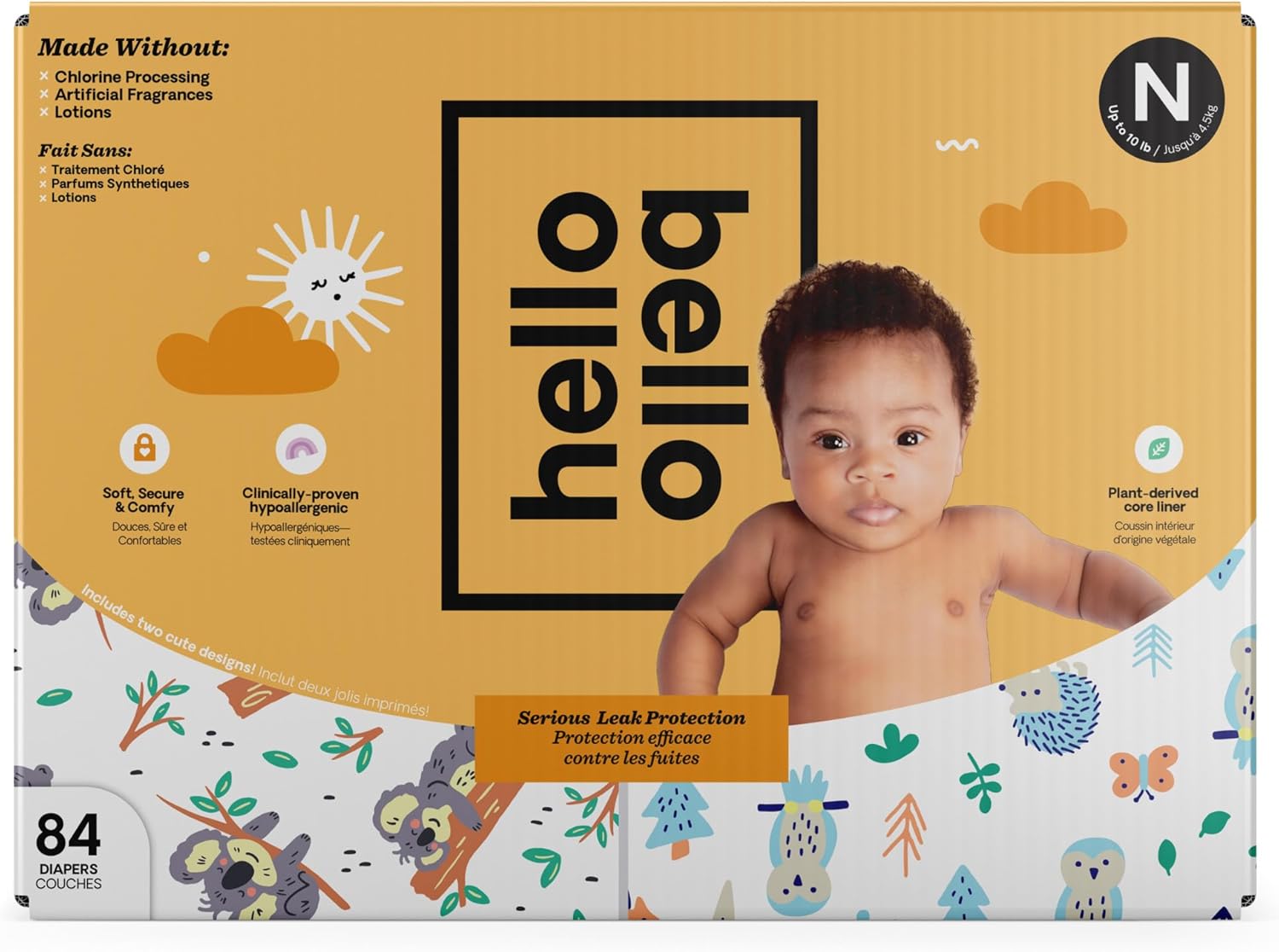 Hello Bello 84ct Premium Newborn Diapers, Hypoallergenic