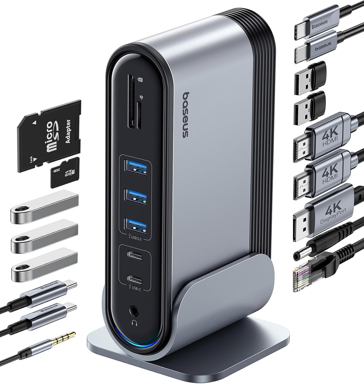 Baseus 17-in-1 Docking Station for 3 Monitors and 100W PD