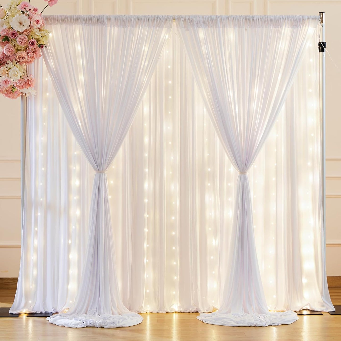 Twinkle Perfect! 10x10 White Backdrop with Lights