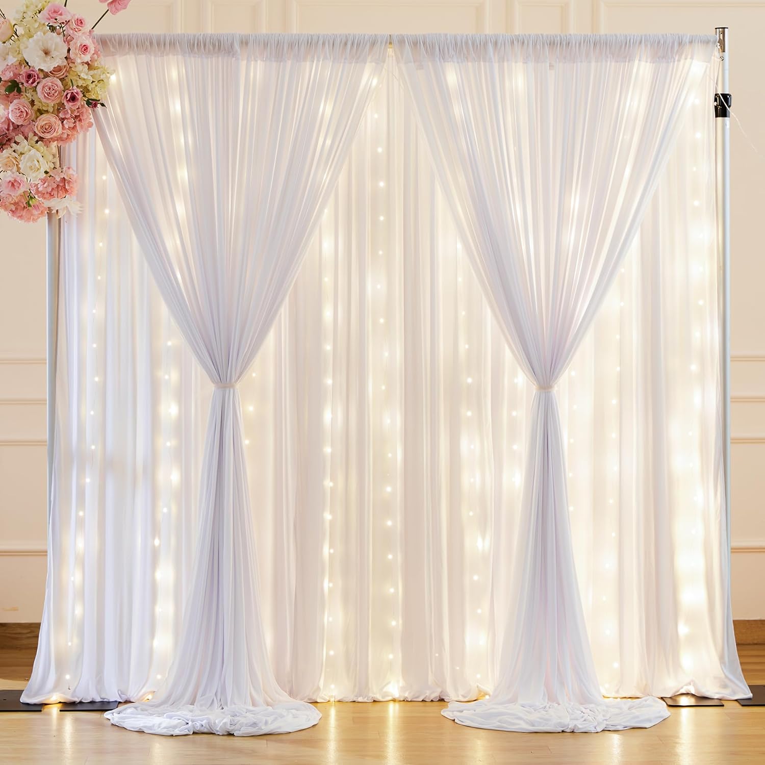 Twinkle Perfect! 10x10 White Backdrop with Lights