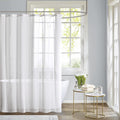 Modern Textured Sheer Shower Curtain - Fabric Privacy - Ivory