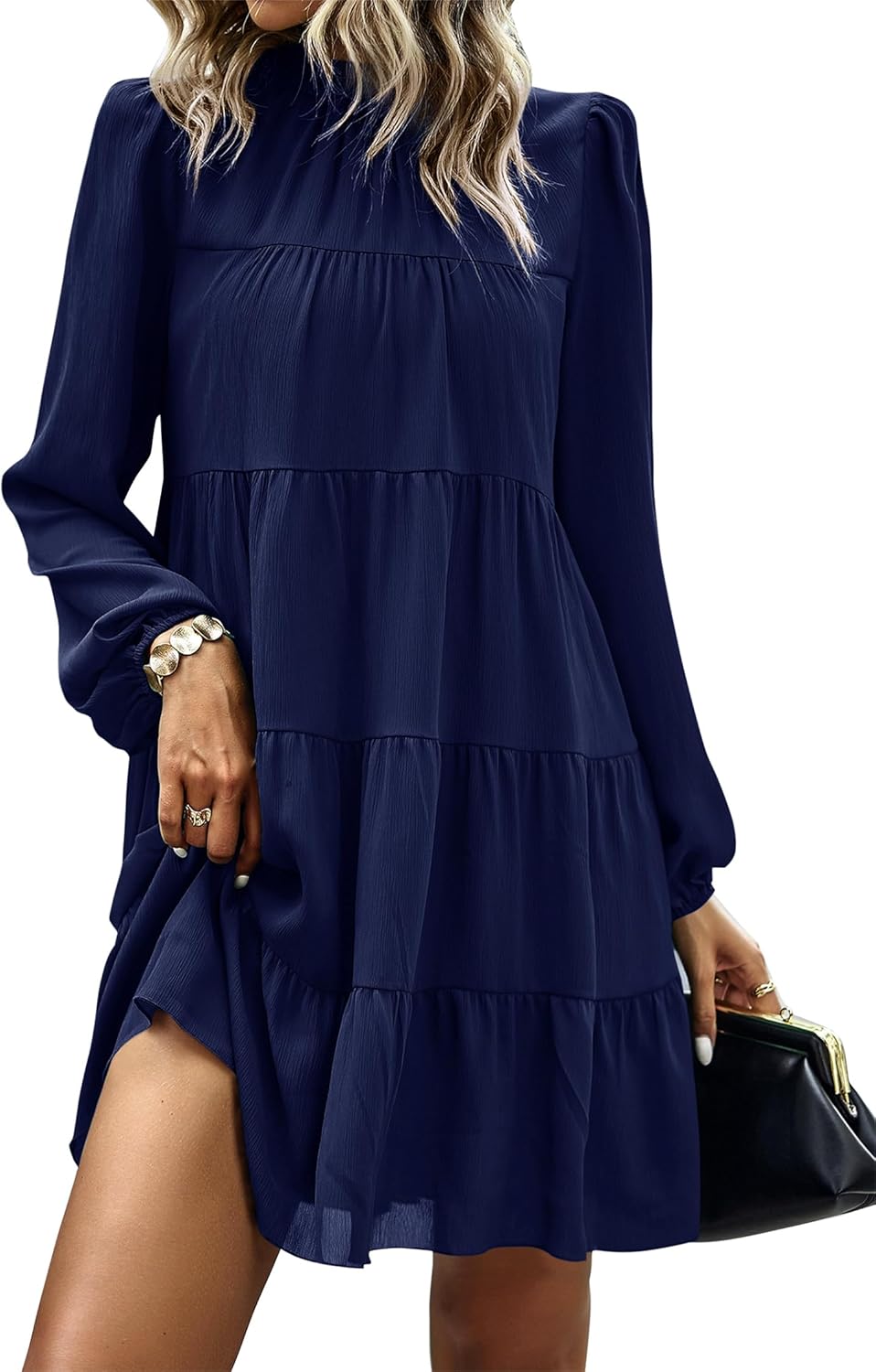 KIRUNDO Long Sleeve Babydoll Dress for Women 2025 Casual Style
