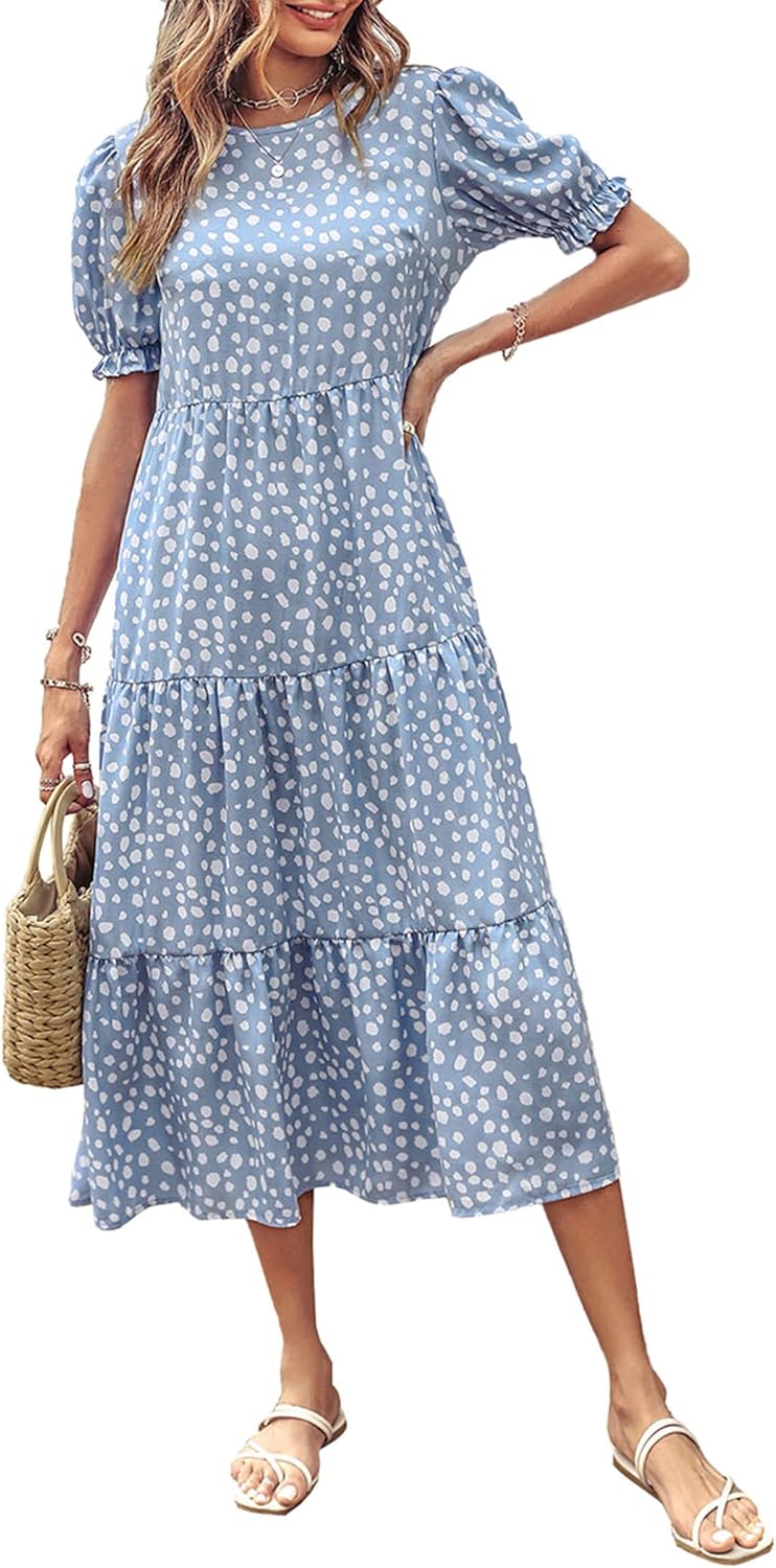 PRETTYGARDEN Summer Dresses for Women - Floral Boho Midi Style