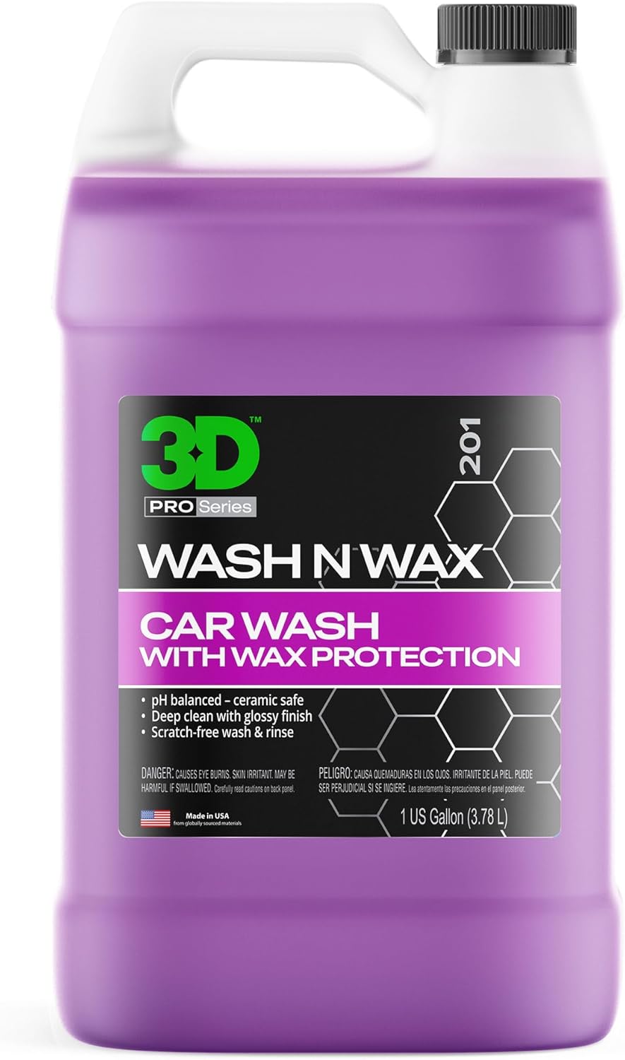 3D Wash N Wax Car Wash Soap - Premium pH Balanced Formula