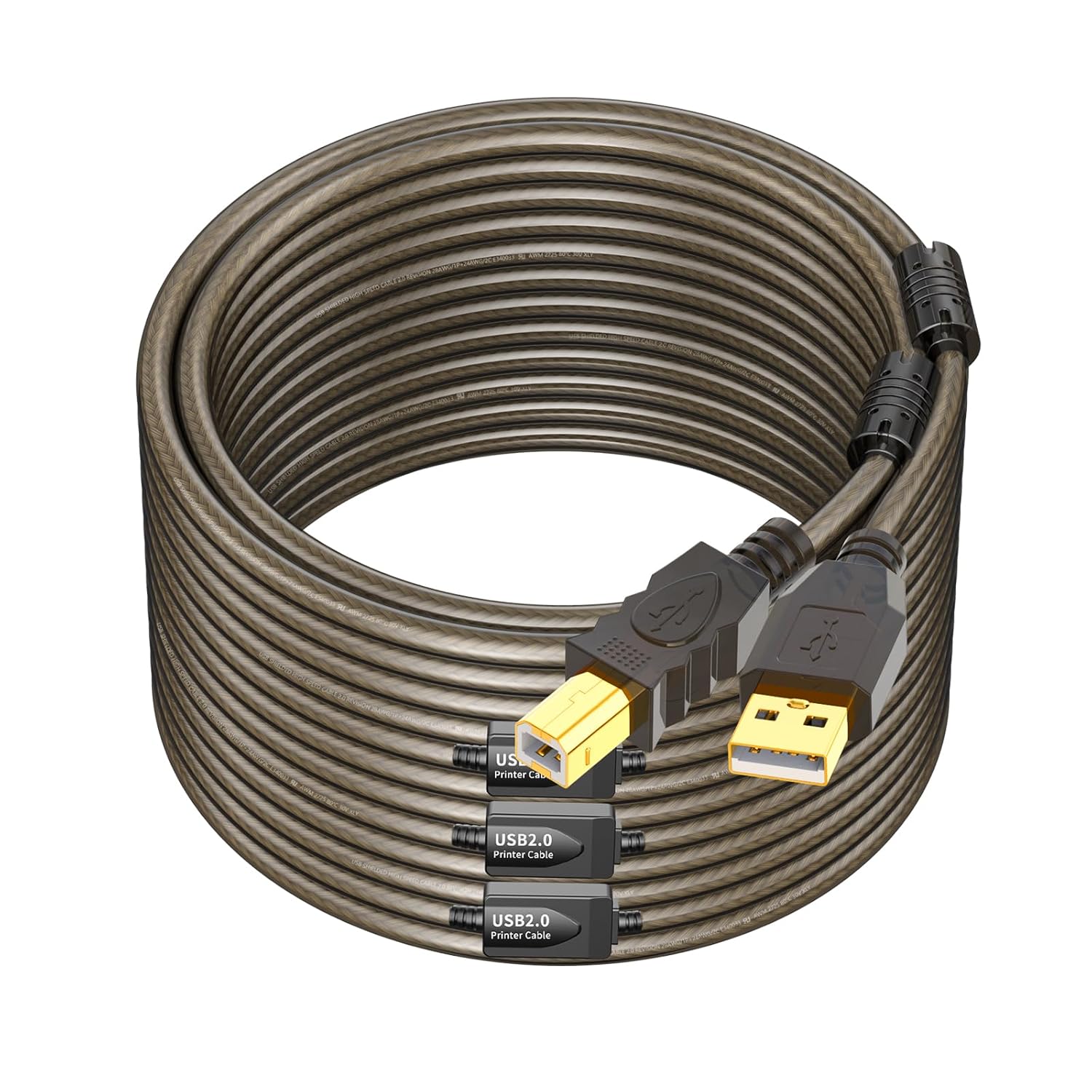 High Speed 100ft Printer Cable - Compatible with Printer, Scanner, Fax