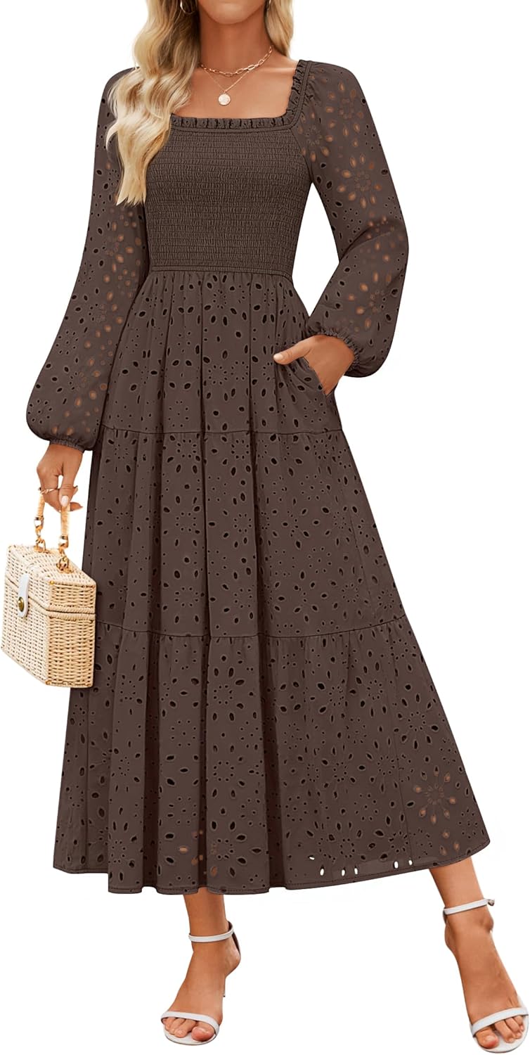 ZESICA Women's Fall Long Sleeve Maxi Dress for Every Occasion