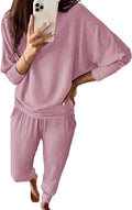 PRETTYGARDEN Women's 2 Piece Ribbed Lounge Set - Cozy Everyday Fit