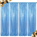 Sequin Curtains Baby Blue 2FTx8FT 4 Panels - Sparkle Photo Backdrop