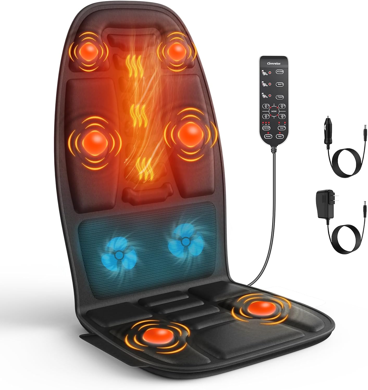 Portable Heat Back Massager - Deep Pain Relief