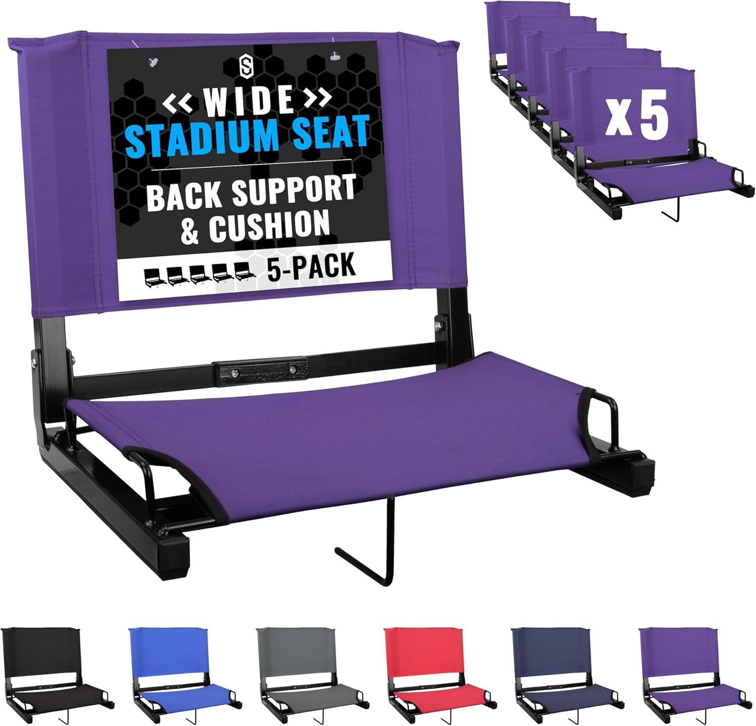 Sports Unlimited Bleacher Chairs with Back Support for Comfort