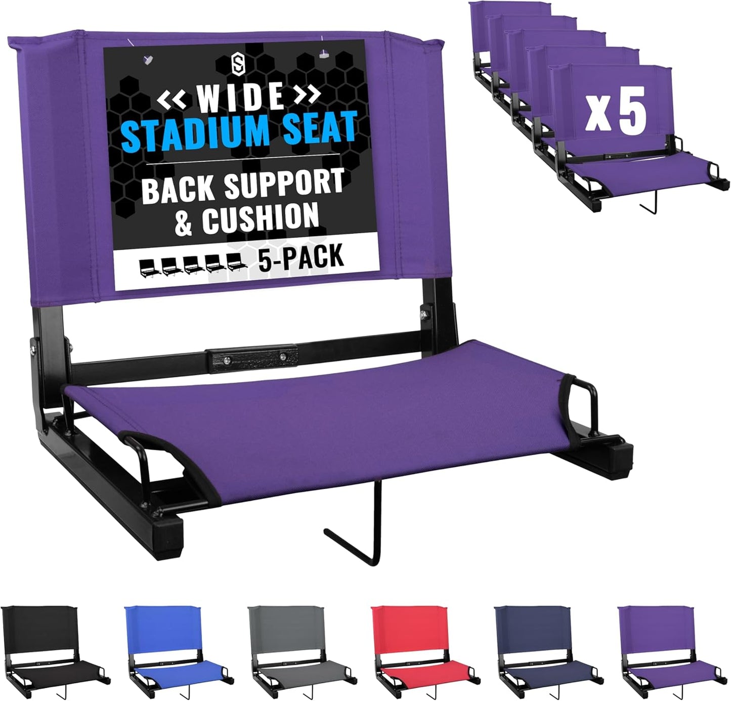 Sports Unlimited Bleacher Chairs with Back Support for Comfort