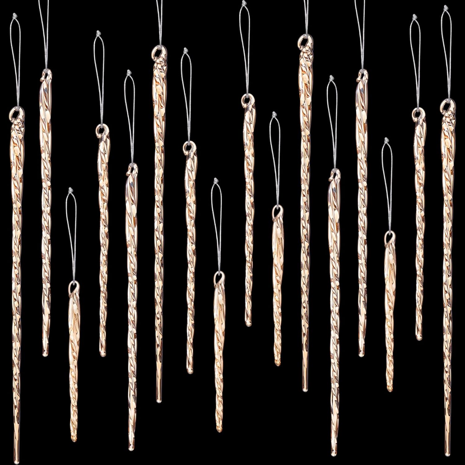 Boao Glass Icicle Ornaments for Christmas Tree Decorations