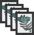 8.5x11 Picture Frame Black Woodgrain - Studio Gallery 4-Pack