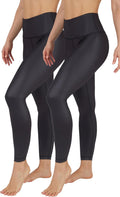 90 Degree By Reflex High Waist Faux Leather Ankle Leggings - Sleek Fit