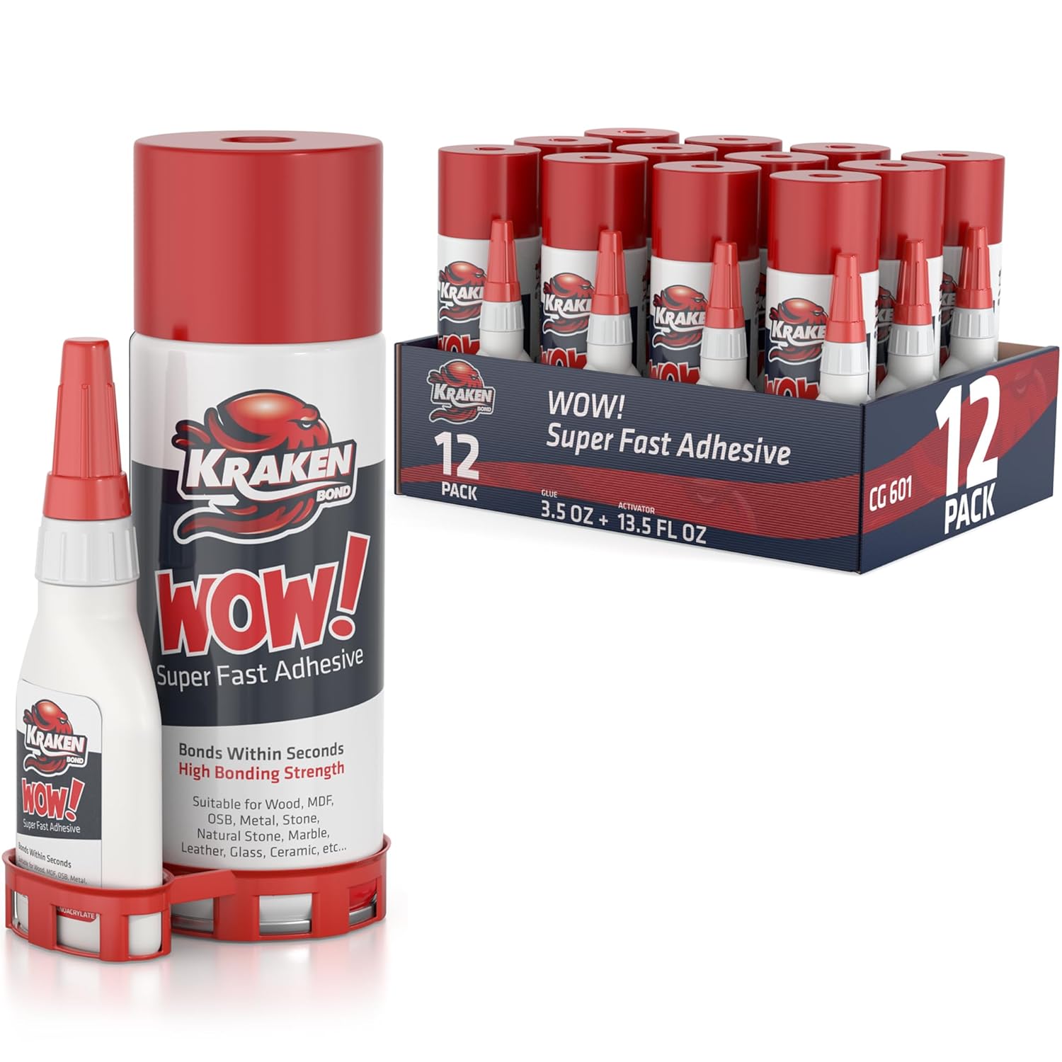 Kraken Bond Wow! CA Glue and Activator Set for Fast Bonding