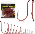 Octopus Fishing Hooks 50-100PCS - Upturned Eye & Red/Black Coating